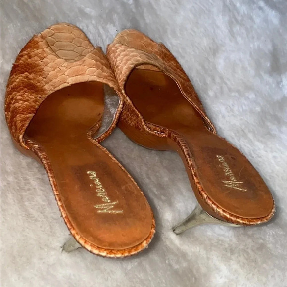 Marciano croc leather open toe stiletto  mules Sz 9.5 - Picture 15 of 16